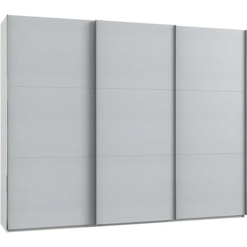Schwebetürenschrank in Weiß, Hellgrau