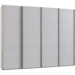 Schwebetürenschrank in Weiß, Hellgrau