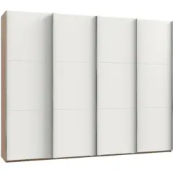 Schwebet&uuml;renschrank in Wei&szlig;, Eichefarben