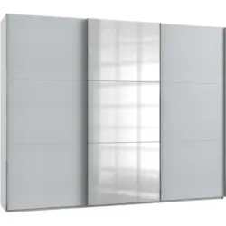 Schwebet&uuml;renschrank in Wei&szlig;, Hellgrau