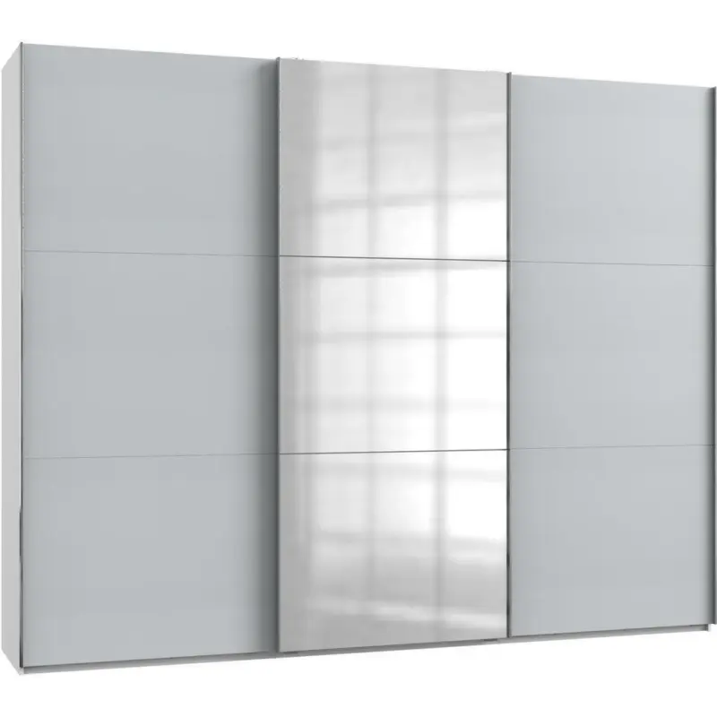 Schwebet&uuml;renschrank in Wei&szlig;, Hellgrau