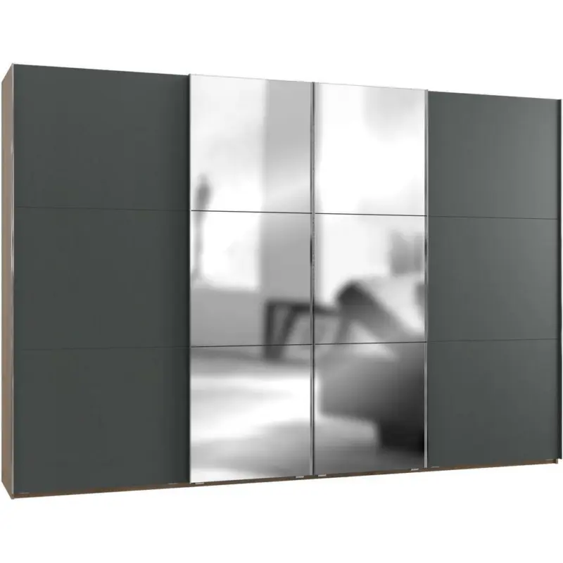 Schwebet&uuml;renschrank in Graphitfarben, Eichefarben