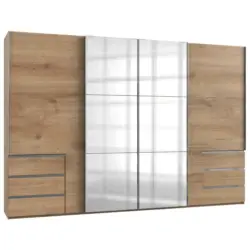 Schwebetürenschrank in Eichefarben