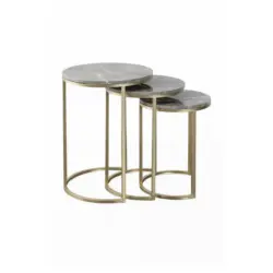 Satztisch in Metall, Stein