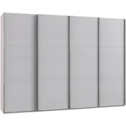 Schwebetürenschrank in Weiß, Hellgrau