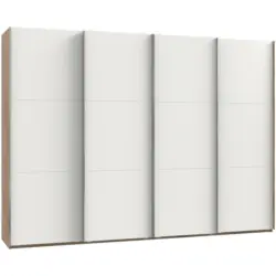 Schwebet&uuml;renschrank in Wei&szlig;, Eichefarben