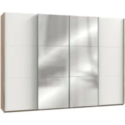 Schwebet&uuml;renschrank in Wei&szlig;, Eichefarben