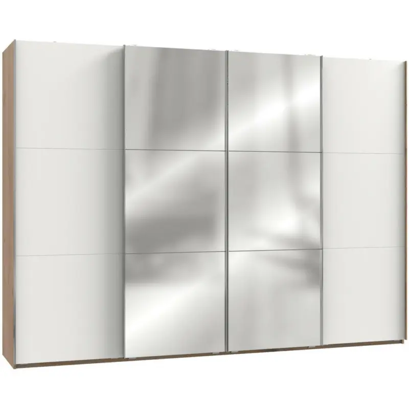 Schwebet&uuml;renschrank in Wei&szlig;, Eichefarben