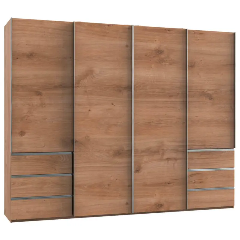 Schwebetürenschrank in Eichefarben