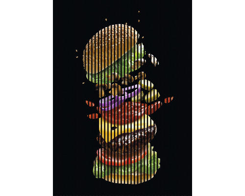 Akustikpaneel digital bedruckt Burger 1 19x1693x2400 mm Set = 3 Einzelpaneele