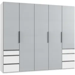 Dreht&uuml;renschrank in Wei&szlig;, Hellgrau