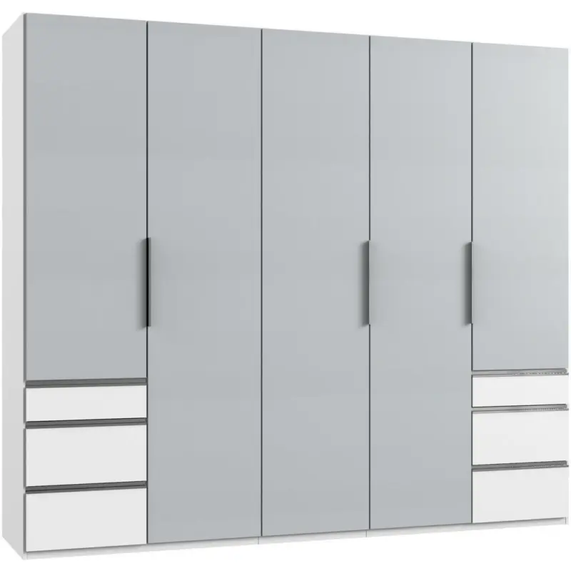 Dreht&uuml;renschrank in Wei&szlig;, Hellgrau