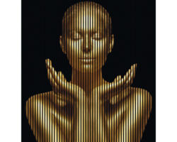 Akustikpaneel digital bedruckt Gold 1 19x2253x2400 mm Set = 4 Einzelpaneele