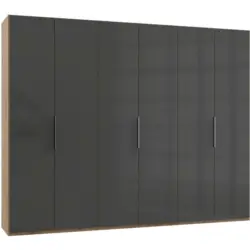 Dreht&uuml;renschrank in Grau, Eichefarben