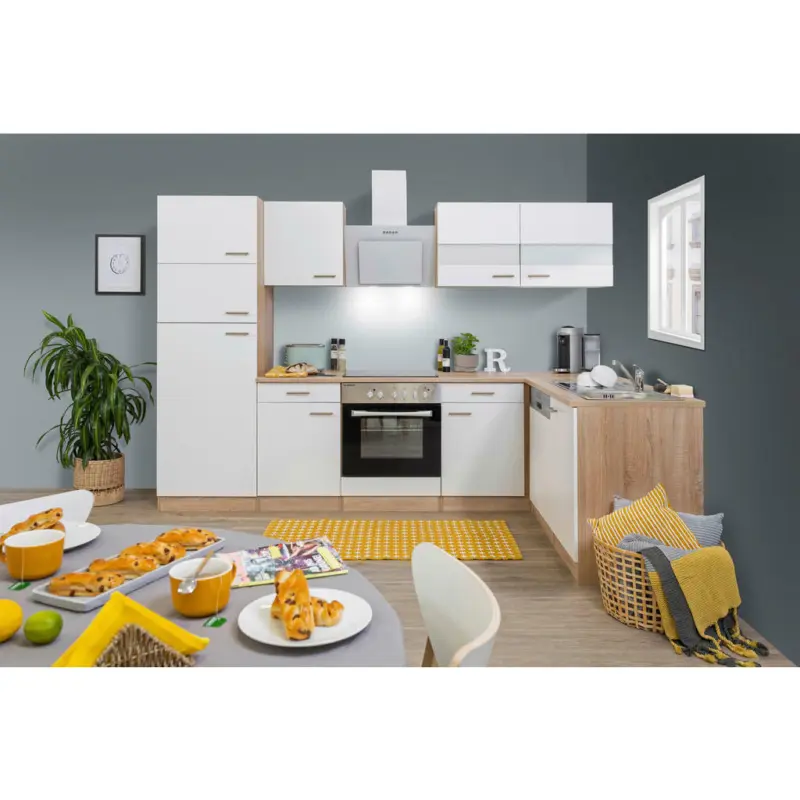 Eckküche 280/172 cm in Weiß