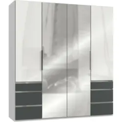 Dreht&uuml;renschrank in Graphitfarben, Wei&szlig;
