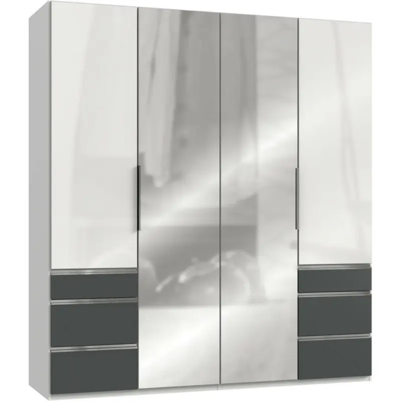 Dreht&uuml;renschrank in Graphitfarben, Wei&szlig;