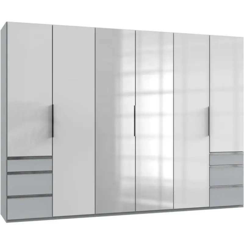 Dreht&uuml;renschrank in Wei&szlig;, Hellgrau