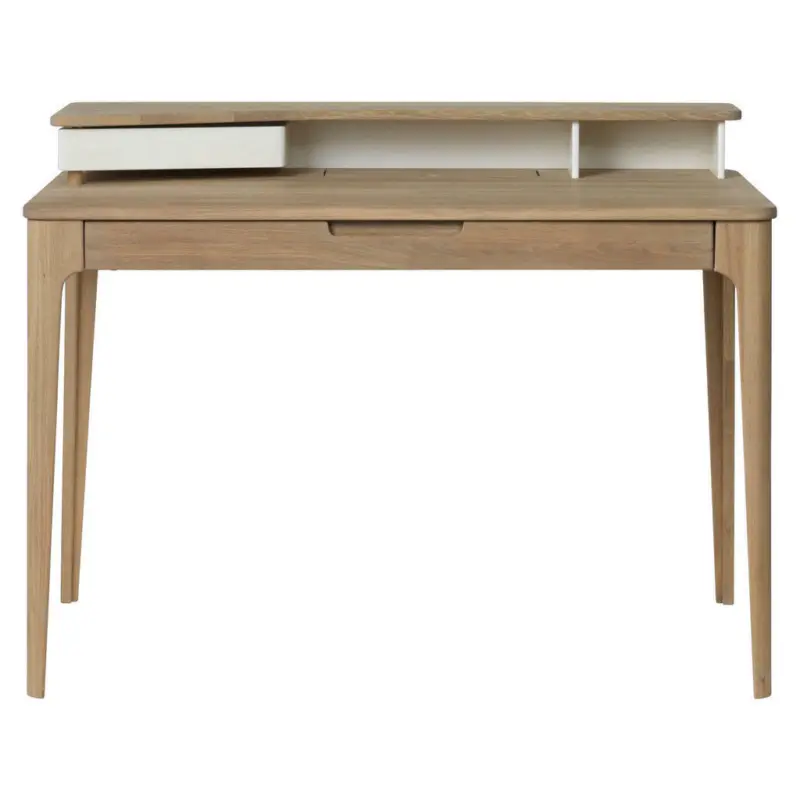 Schreibtisch 120/60/90 cm in Weiß, Eichefarben
