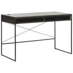 Schreibtisch 120/60/75 cm in Schwarz, Eichefarben