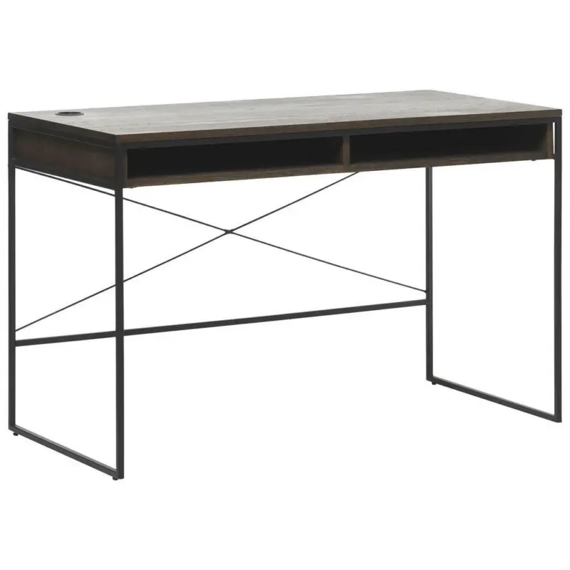 Schreibtisch 120/60/75 cm in Schwarz, Eichefarben