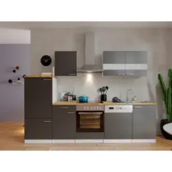 K&uuml;chenleerblock 280/200/60 cm in Grau, Wei&szlig;