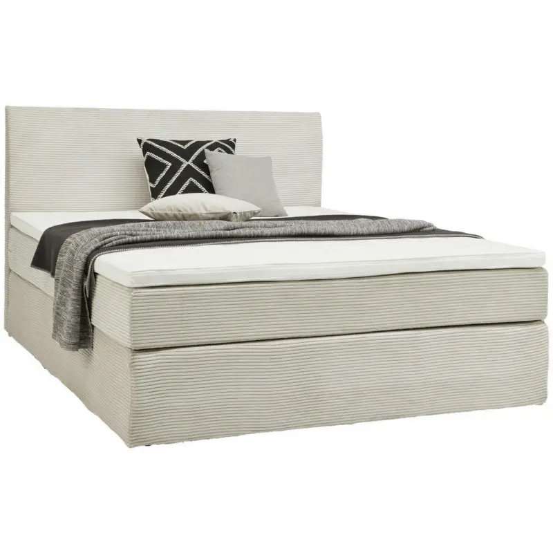 Boxspringbett 160/200 cm in Hellgrau