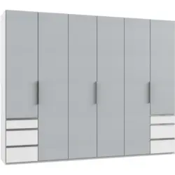 Drehtürenschrank in Weiß, Hellgrau