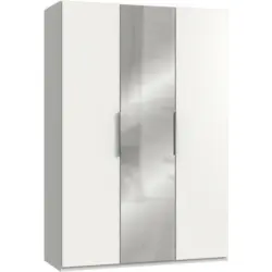 Drehtürenschrank in Grau, Weiß