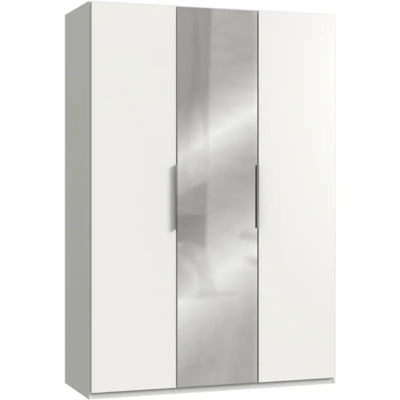 Drehtürenschrank in Grau, Weiß