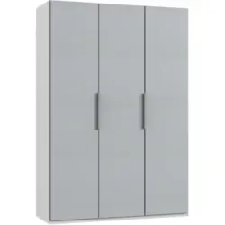 Drehtürenschrank in Weiß, Hellgrau
