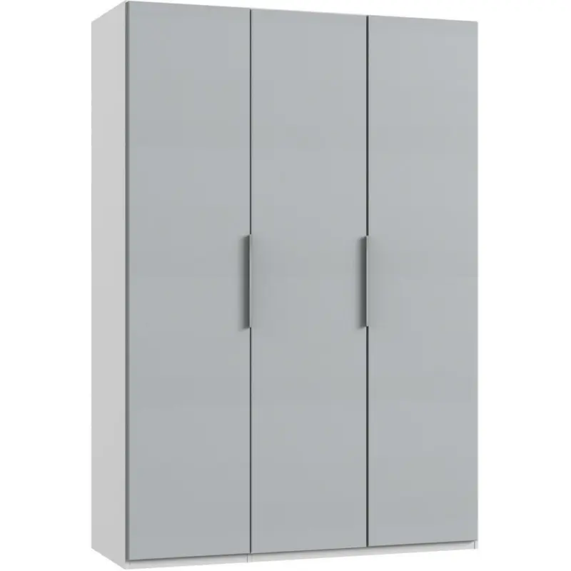 Drehtürenschrank in Weiß, Hellgrau