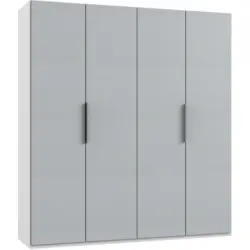 Drehtürenschrank in Weiß, Hellgrau