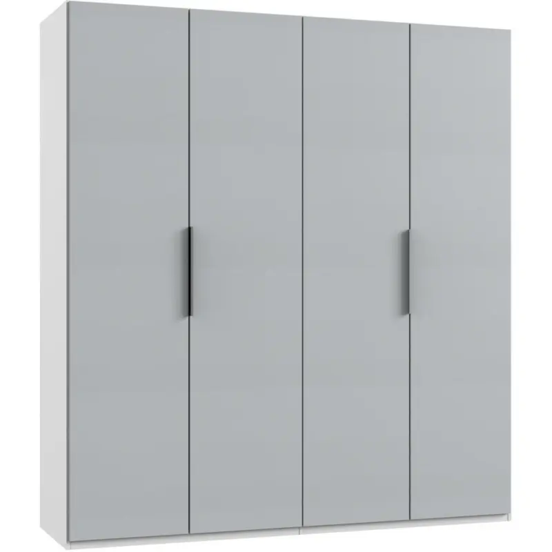Drehtürenschrank in Weiß, Hellgrau