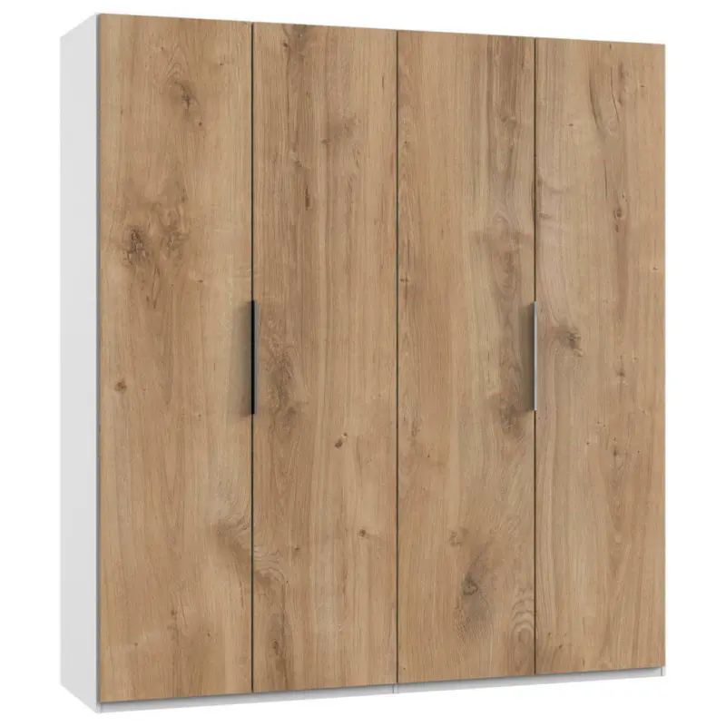 Drehtürenschrank in Weiß, Eichefarben
