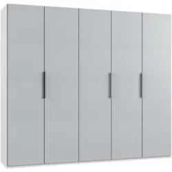 Drehtürenschrank in Weiß, Hellgrau
