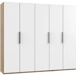 Drehtürenschrank in Weiß, Eichefarben