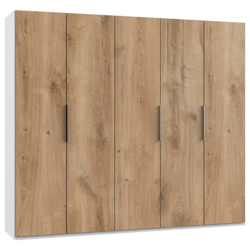 Dreht&uuml;renschrank in Wei&szlig;, Eichefarben