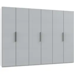 Dreht&uuml;renschrank in Wei&szlig;, Hellgrau