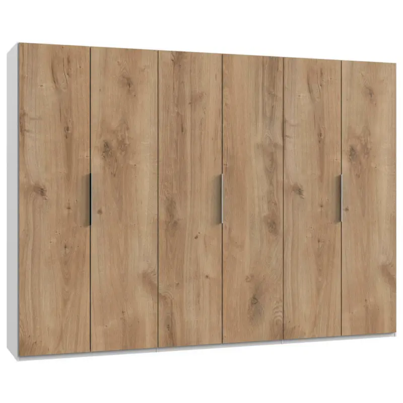Drehtürenschrank in Weiß, Eichefarben