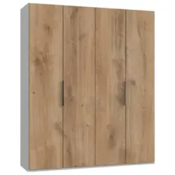Drehtürenschrank in Weiß, Eichefarben
