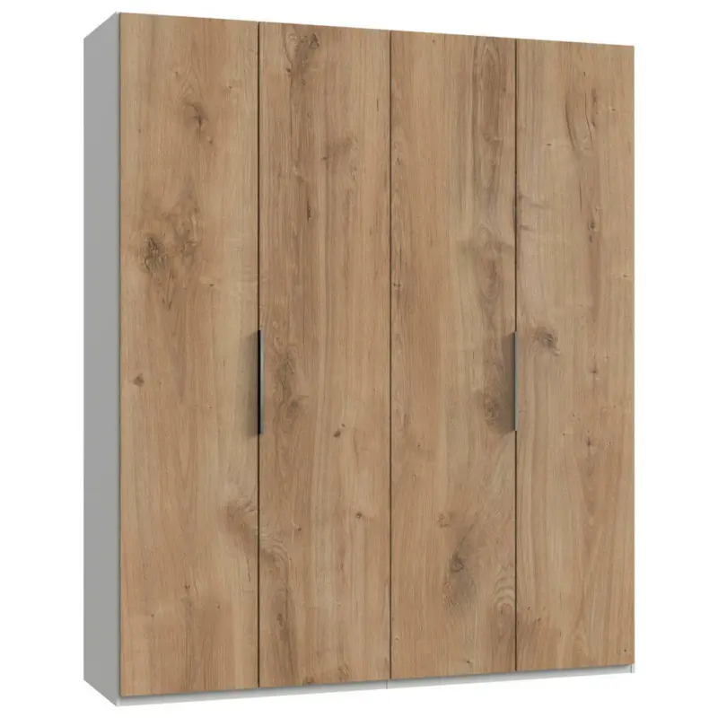 Drehtürenschrank in Weiß, Eichefarben