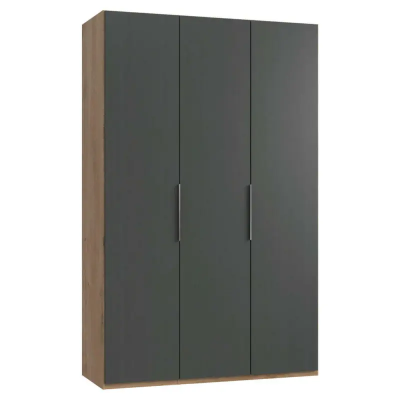 Drehtürenschrank in Graphitfarben, Eichefarben