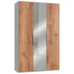 Drehtürenschrank in Weiß, Eichefarben