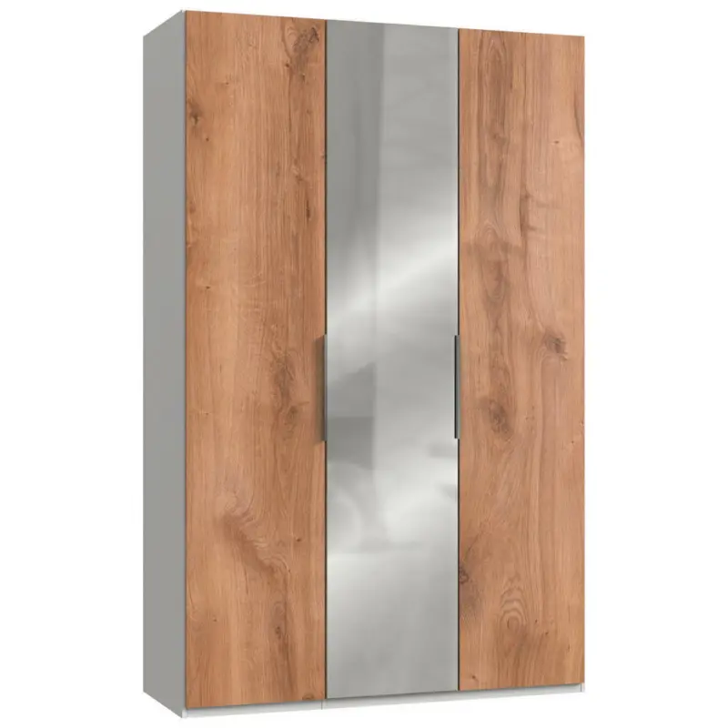 Drehtürenschrank in Weiß, Eichefarben