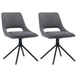 Stuhl-Set 2 Stück in Stahl Webstoff