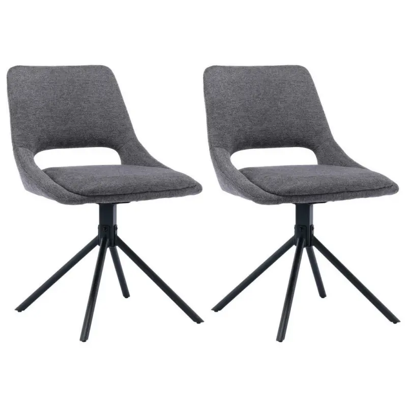 Stuhl-Set 2 Stück in Stahl Webstoff