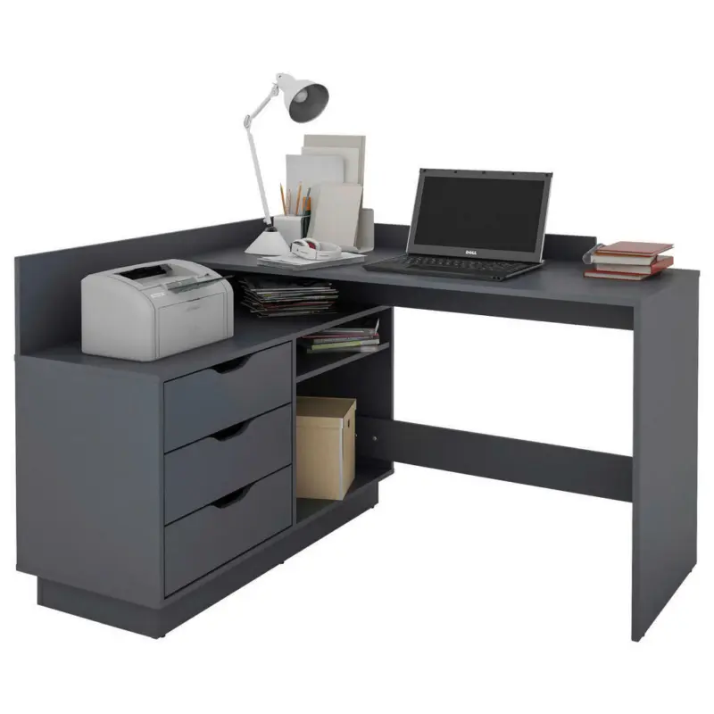 Schreibtisch 129/83,5/105 cm in Anthrazit