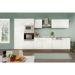 K&uuml;chenleerblock 340 cm in Wei&szlig;