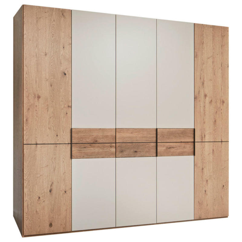 Drehtürenschrank in Taupe, Eichefarben